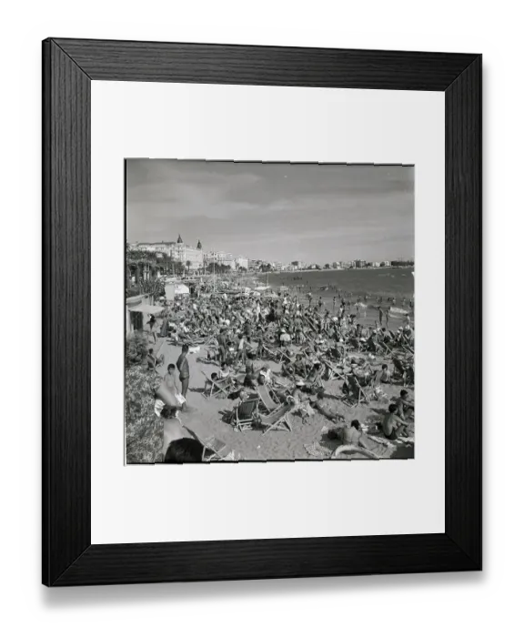 Framed Print : Crowd At The Beach On French Riviera Framed Print : Crowd At The Beach On French Riviera