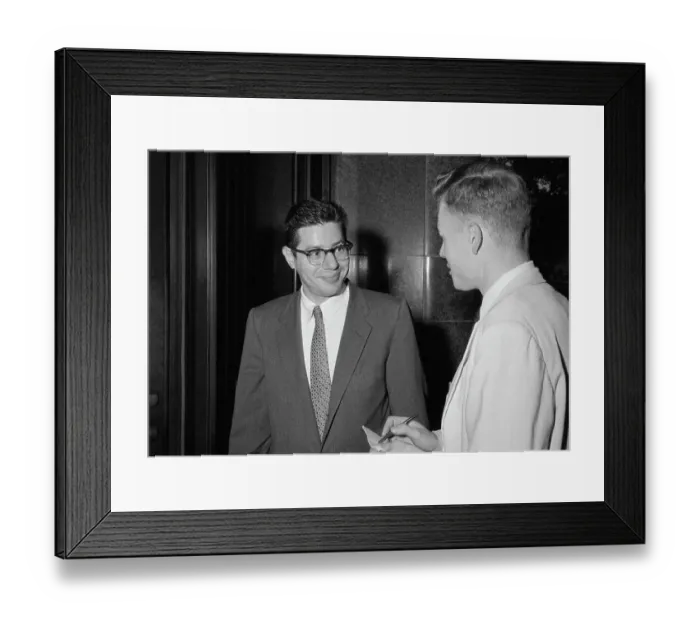 Framed Print : Herbert Stemple Being Interviewed Framed Print : Herbert Stemple Being Interviewed
