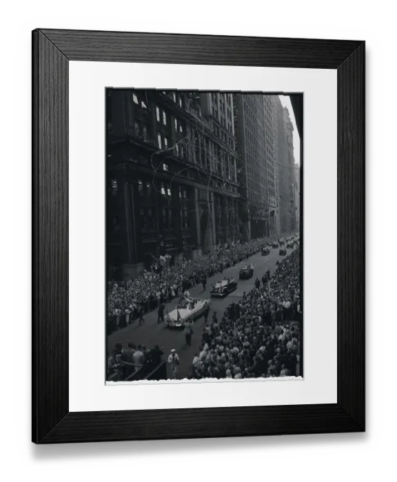 Framed Print : Ticker Tape Parade Honoring Admirals
