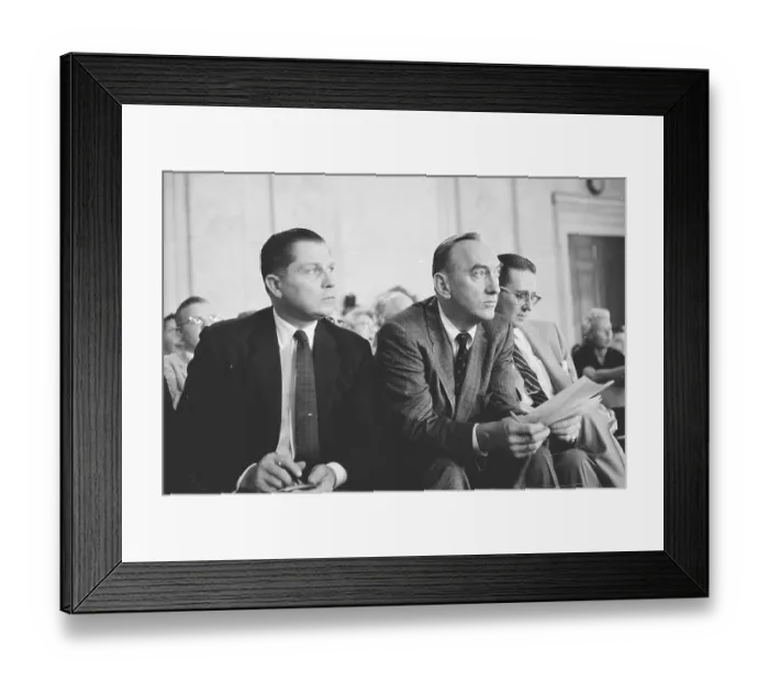 Framed Print : Jimmy Hoffa and Harold Gibbons During Hearing Framed Print : Jimmy Hoffa and Harold Gibbons During Hearing