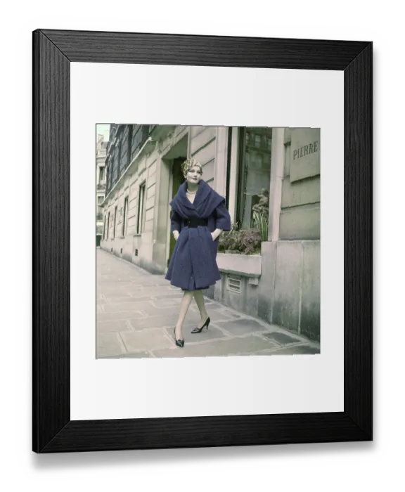 Framed Print : Model Posing in Purple Coat Framed Print : Model Posing in Purple Coat
