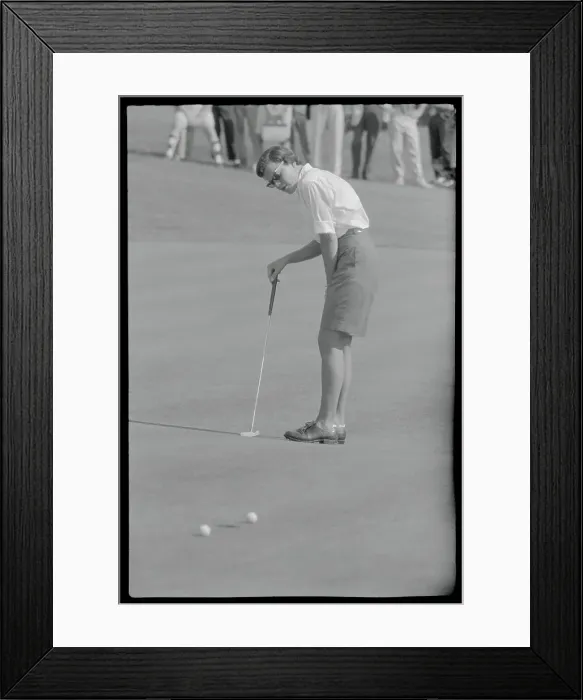 Framed Print : Anne Quast Observing Her Putt Framed Print : Anne Quast Observing Her Putt