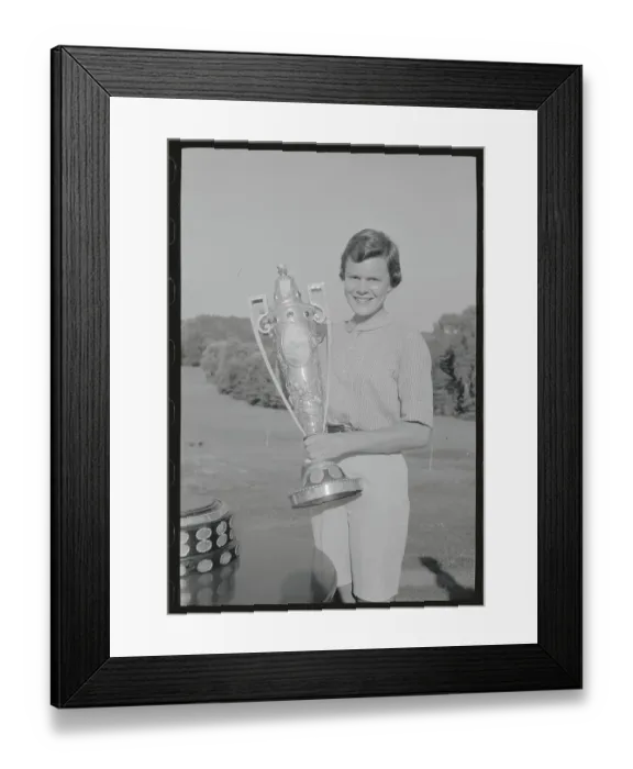 Framed Print : Anne Quast Holding Trophy Framed Print : Anne Quast Holding Trophy
