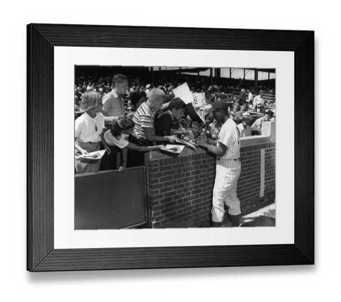 Framed Print : Ernie Banks Signing Autographs Framed Print : Ernie Banks Signing Autographs