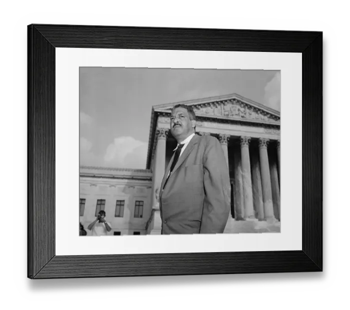 Framed Print : Thurgood Marshall Outside the Supreme Court Framed Print : Thurgood Marshall Outside the Supreme Court