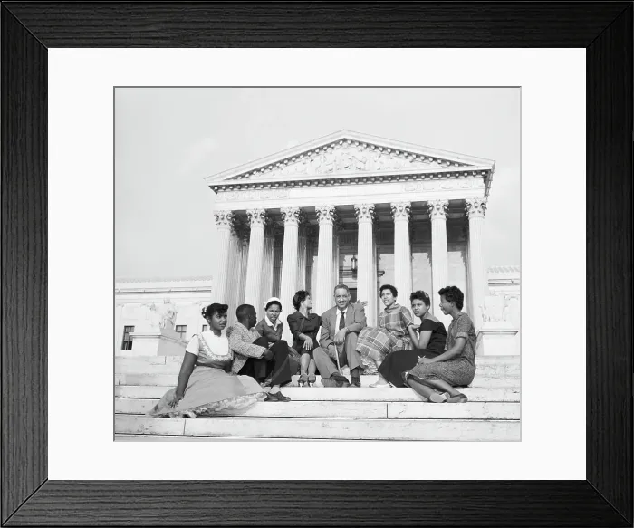 Framed Print : Thurgood Marshall with Little Rock Defendants Framed Print : Thurgood Marshall with Little Rock Defendants