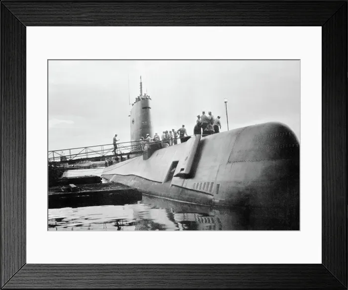 Framed Print : USS Nautilus Nuclear Submarine Being Prepared for Journey Framed Print : USS Nautilus Nuclear Submarine Being Prepared for Journey