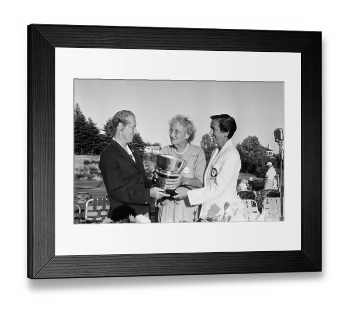 Framed Print : Donor Presenting Curtis Cup to Winner Framed Print : Donor Presenting Curtis Cup to Winner