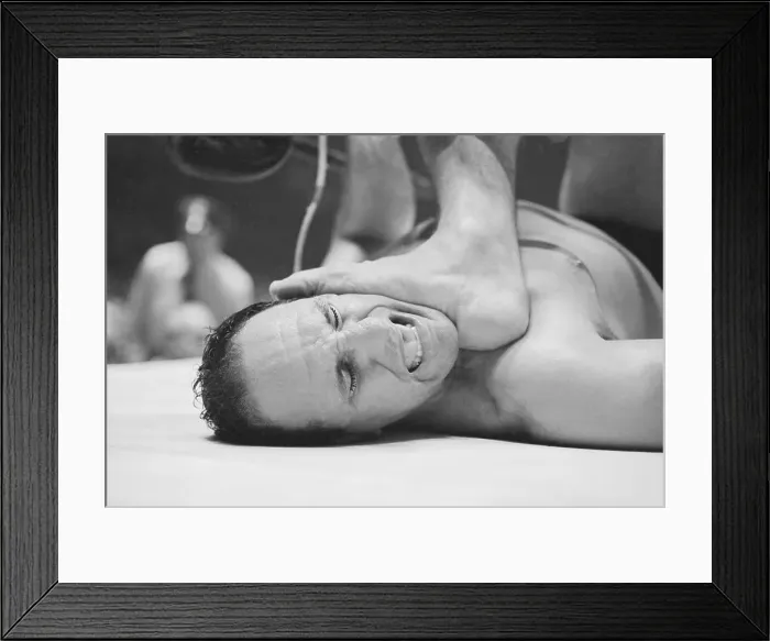 Framed Print : Antonio Rocca Stepping on Face of Al Costello Framed Print : Antonio Rocca Stepping on Face of Al Costello