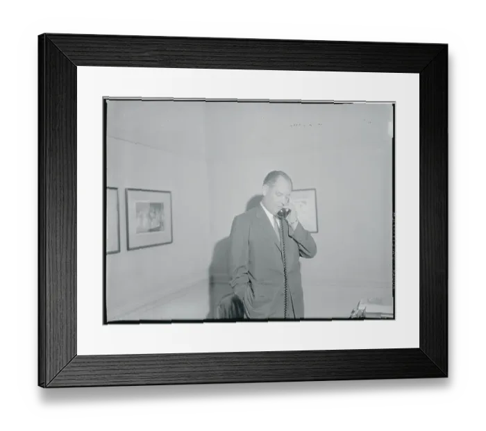 Framed Print : T. Keith Glennan Talking on the Telephone Framed Print : T. Keith Glennan Talking on the Telephone