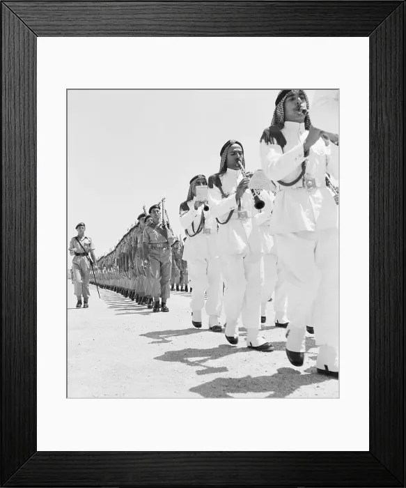 Framed Print : Jordanian Musicians Lead British Troops Framed Print : Jordanian Musicians Lead British Troops