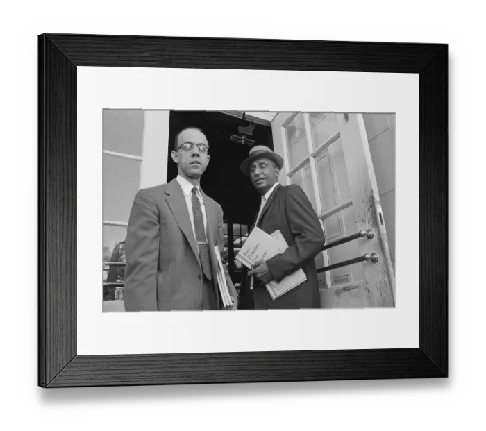 Framed Print : Attorneys Arriving at Federal Court for Desegregation Case Framed Print : Attorneys Arriving at Federal Court for Desegregation Case