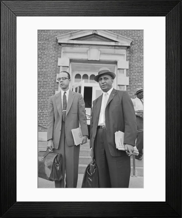 Framed Print : Attorneys Arriving at Federal Court for Desegregation Case Framed Print : Attorneys Arriving at Federal Court for Desegregation Case