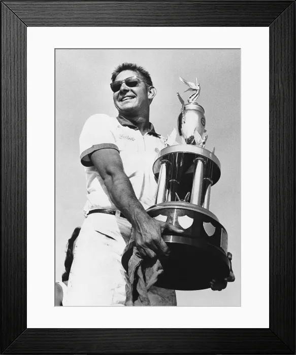 Framed Print : Fireball Roberts Holding Trophy Framed Print : Fireball Roberts Holding Trophy