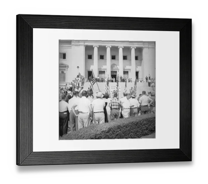 Framed Print : Desegregation Protestors Outside Little Rock City Hall Framed Print : Desegregation Protestors Outside Little Rock City Hall