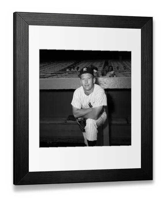 Framed Print : Mickey Mantle In Dugout In 1958