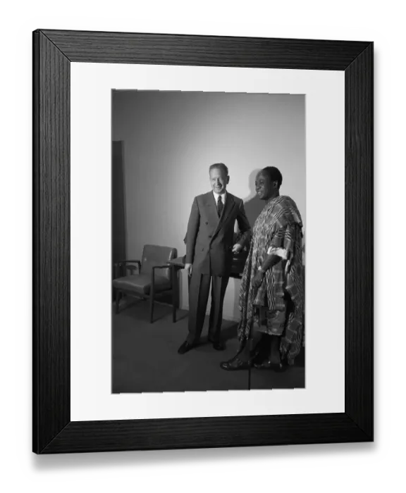 Framed Print : Kwame Nkrumah in native garb and Dag Hammarskjold Framed Print : Kwame Nkrumah in native garb and Dag Hammarskjold