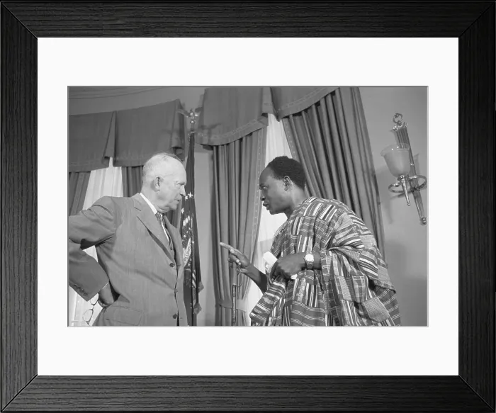 Framed Print : Kwame Nkrumah Talks with President Eisenhower Framed Print : Kwame Nkrumah Talks with President Eisenhower