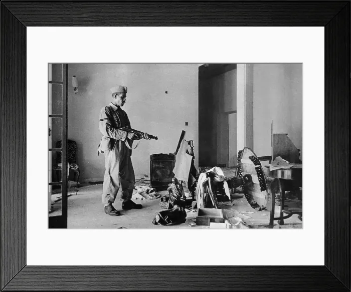 Framed Print : Iraqi Soldier Guarding Valuables Framed Print : Iraqi Soldier Guarding Valuables