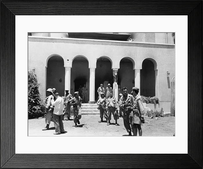 Framed Print : Soldiers Standing in Front of Building Framed Print : Soldiers Standing in Front of Building