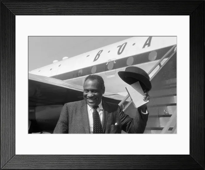 Framed Print : Paul Robeson Tipping His Hat to Family and Bystanders Framed Print : Paul Robeson Tipping His Hat to Family and Bystanders