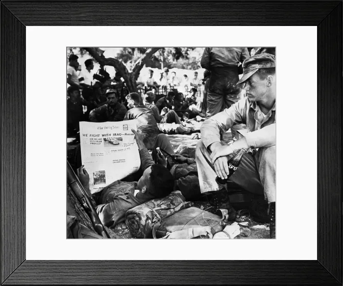 Framed Print : American Marines Relaxing Framed Print : American Marines Relaxing