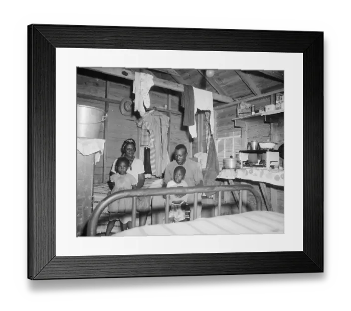 Framed Print : Migrant Farm Family In Shack Framed Print : Migrant Farm Family In Shack