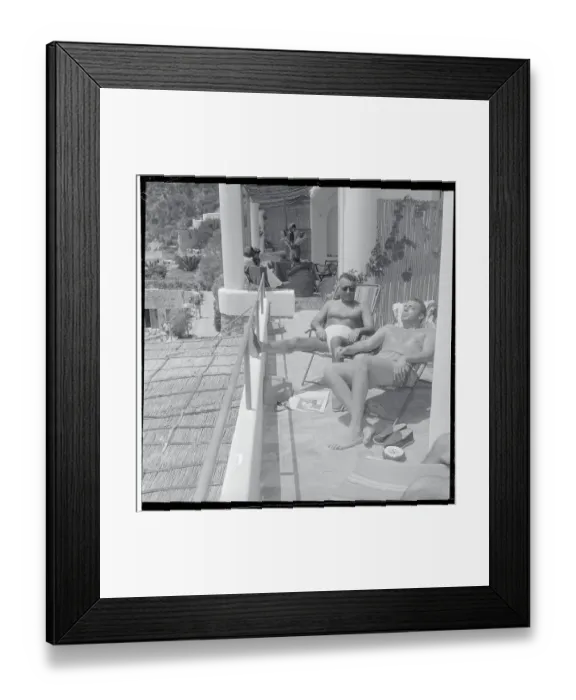 Framed Print : Carmine De Sapio and Fortune Pope Relaxing on Lounge Chairs Framed Print : Carmine De Sapio and Fortune Pope Relaxing on Lounge Chairs