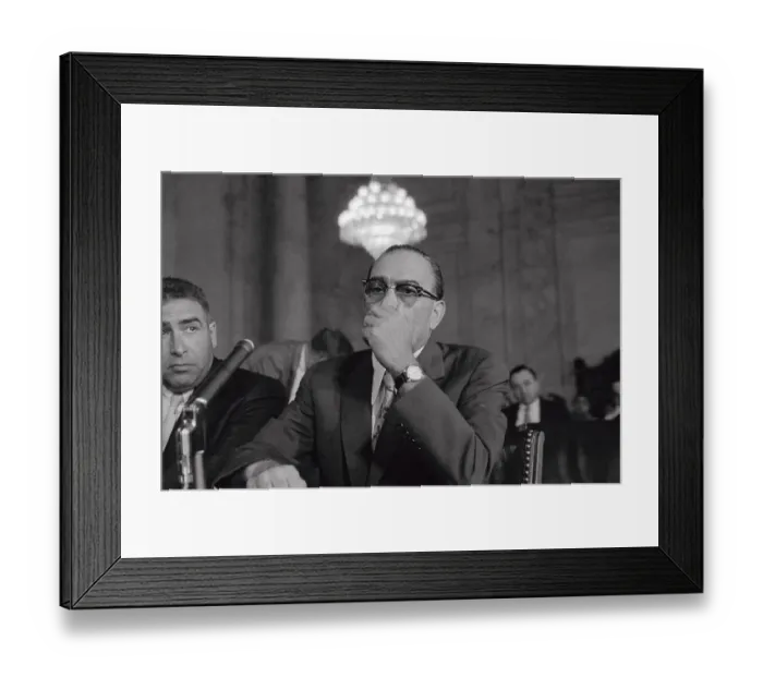 Framed Print : Vito Genovese with His Hand over His Mouth Framed Print : Vito Genovese with His Hand over His Mouth