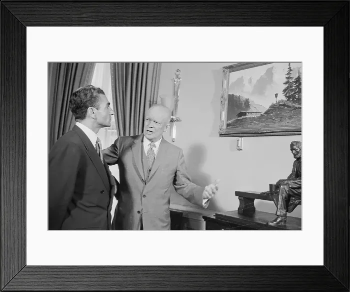 Framed Print : Shah of Iran and Dwight Eisenhower Discussing Painting Framed Print : Shah of Iran and Dwight Eisenhower Discussing Painting