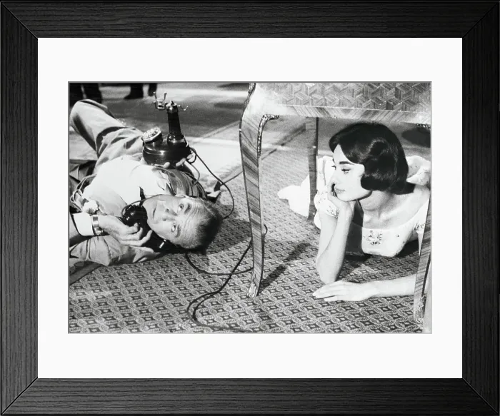 Framed Print : Gary Cooper and Audrey Hepburn in Love in the Afternoon Framed Print : Gary Cooper and Audrey Hepburn in Love in the Afternoon