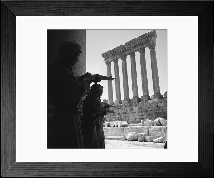 Framed Print : Armed Rebels Take Cover in Ruins Framed Print : Armed Rebels Take Cover in Ruins