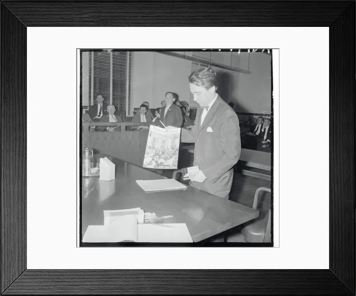 Framed Print : Joseph Papp Holding Magazine Framed Print : Joseph Papp Holding Magazine
