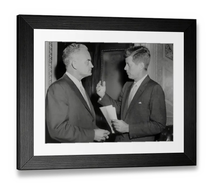 Framed Print : John F. Kennedy and Barry Goldwater Talking Together Framed Print : John F. Kennedy and Barry Goldwater Talking Together