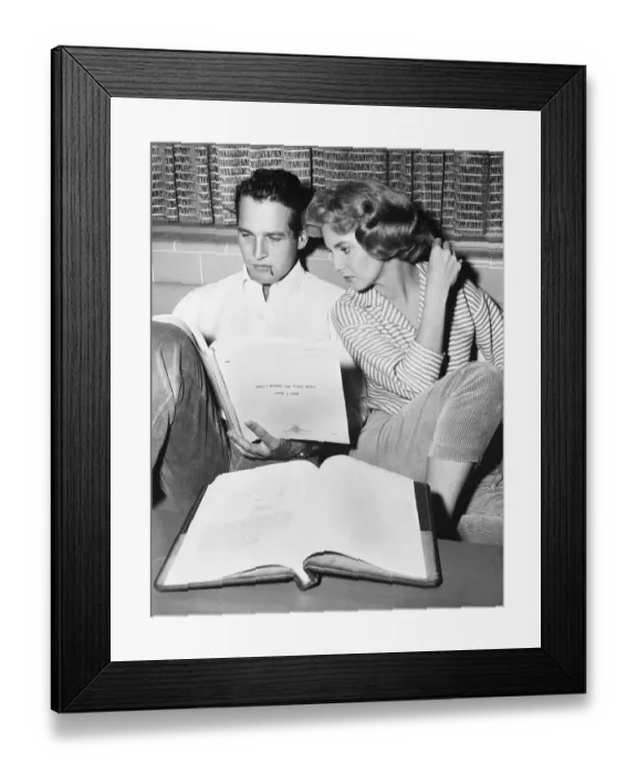 Framed Print : Paul Newman, Jo Woodward Rehearse; Home Framed Print : Paul Newman, Jo Woodward Rehearse; Home