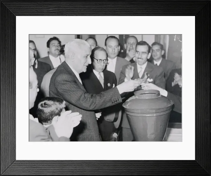 Framed Print : Antonio De Oliveira Salazar Voting with Others in Observance Framed Print : Antonio De Oliveira Salazar Voting with Others in Observance
