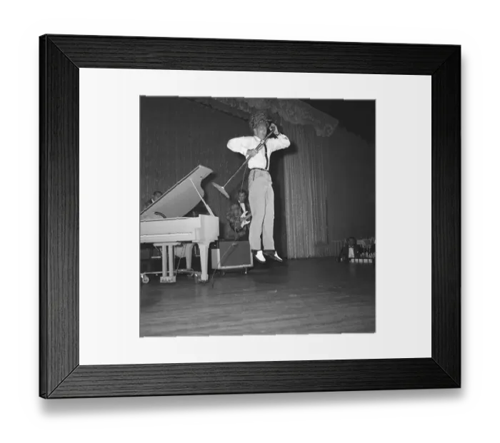 Framed Print : Jerry Lee Lewis Does Flying Leap Framed Print : Jerry Lee Lewis Does Flying Leap