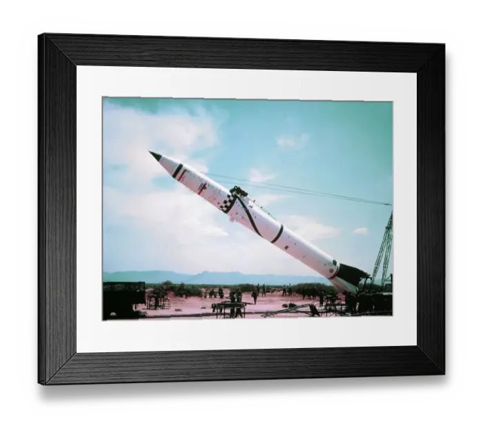 Framed Print : Rocket Being Lifted at Launch Site Framed Print : Rocket Being Lifted at Launch Site