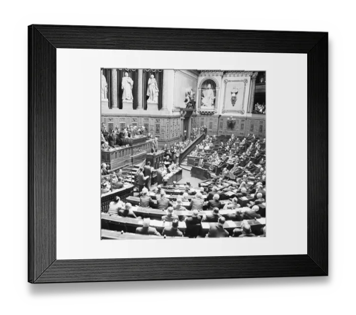 Framed Print : Charles de Gaulle Addressing Upper House Framed Print : Charles de Gaulle Addressing Upper House