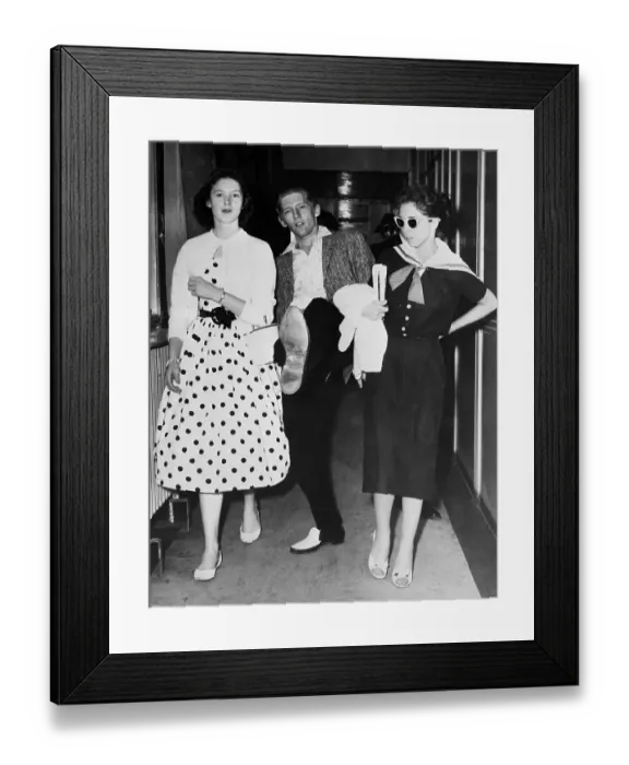 Framed Print : Jerry Lewis With Wife Arrive At Airport Framed Print : Jerry Lewis With Wife Arrive At Airport
