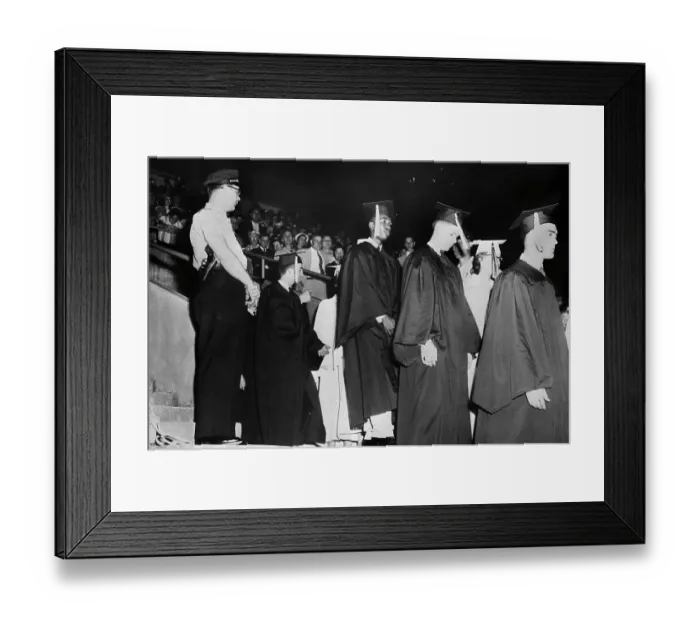Framed Print : African American High School Graduate and Classmates Framed Print : African American High School Graduate and Classmates
