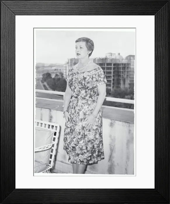 Framed Print : Actress Bette Davis Taking a Break on Terrace
