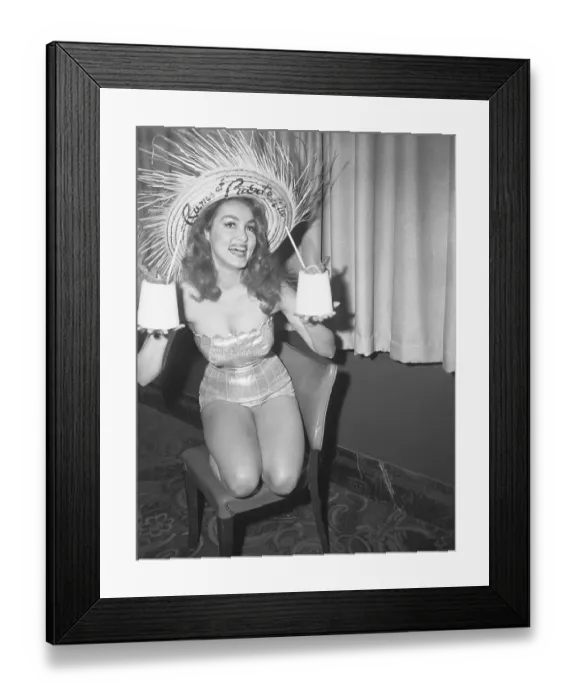 Framed Print : Julie Newmar as Queen of Rum Fiesta Framed Print : Julie Newmar as Queen of Rum Fiesta