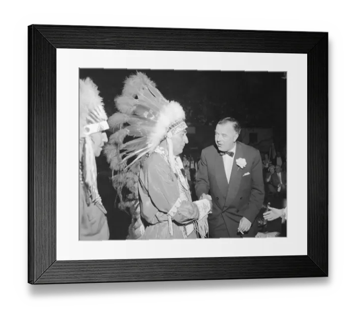 Framed Print : Prince Bertil with Chief Big Cloud Framed Print : Prince Bertil with Chief Big Cloud