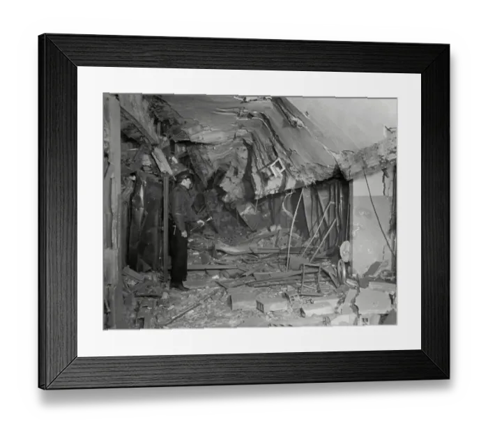 Framed Print : Inspecting Bombed School Framed Print : Inspecting Bombed School