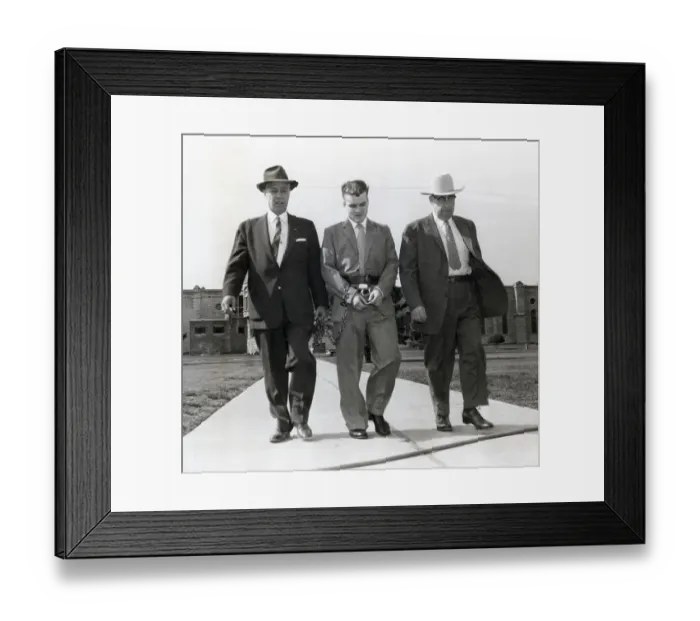 Framed Print : Murder Suspect Charles Starkweather Led to Courtroom Framed Print : Murder Suspect Charles Starkweather Led to Courtroom
