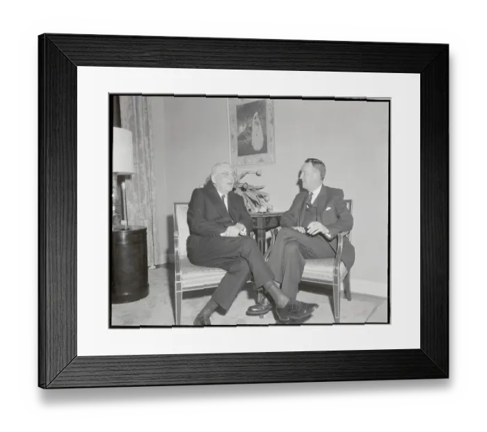 Framed Print : John Foster Dulles Sitting and Conversing with Llewelyn Thompson Framed Print : John Foster Dulles Sitting and Conversing with Llewelyn Thompson