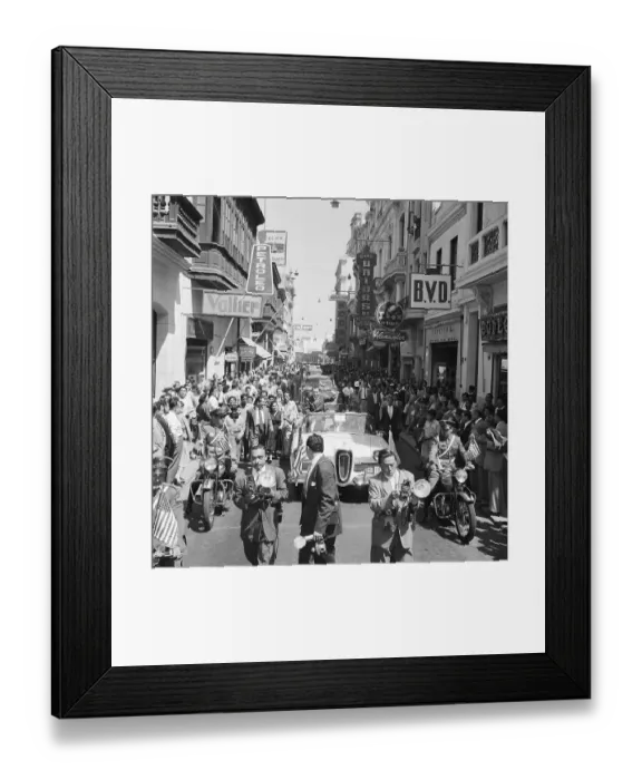 Framed Print : Richard Nixon Riding In An Open Car Framed Print : Richard Nixon Riding In An Open Car
