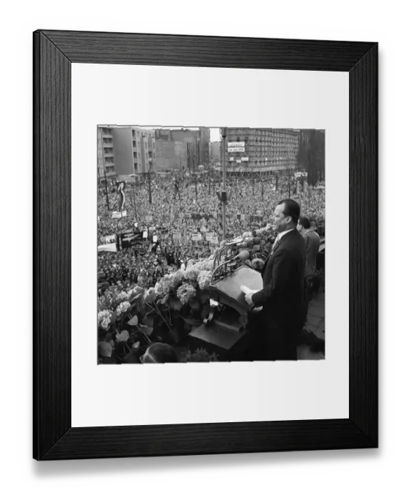 Framed Print : West Berlin Mayor Willy Brandt Speaks Framed Print : West Berlin Mayor Willy Brandt Speaks