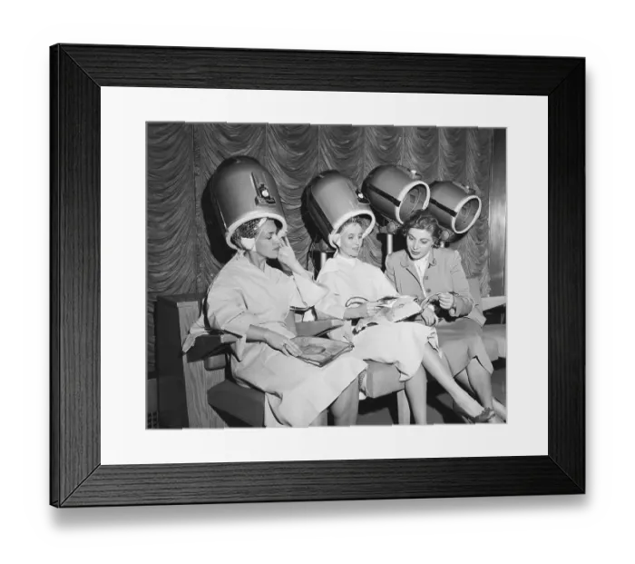 Framed Print : Women Under Hair Dryers Framed Print : Women Under Hair Dryers